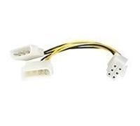 StarTech.com Câble adaptateur d'alimentation LP4 Molex vers carte graphique PCI Express 6 broches de 15 cm - 2x LP4 vers PCIe 6 pin - M/M - adaptateur secteur - alimentation interne 4 plots pour Alimentation PCIe de 6 broches - 15.2 cm