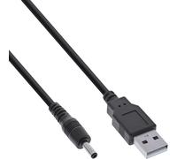 Câble adaptateur d'alimentation USB DC, fiche USB A vers fiche creuse DC 3,5 x 1,35 mm, noir, 1 m 26806A