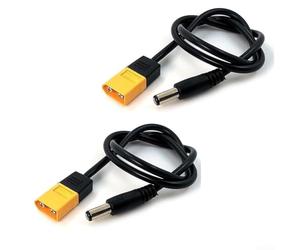 Câble adaptateur d'alimentation xt60 vers DC 5,5 x 2,5 mm/2,1 mm, connecteur coudé pour maquette d'avion RC, fer à souder et appareils à lunettes, cordon flexible de 0,5 m (5521)