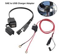 Câble adaptateur de chargeur ICar 12V étanche pour moto, SAE vers USB, pour téléphone, GPS, MP4, avec alimentation par fusible en ligne.