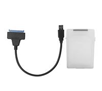 Câble adaptateur de disque dur SATA USB3.0 HDD SSD Cordon de conversion avec boîtier de protection Conception à double ouverture Plug and Play Transfert de données haute vitesse (Blanche)