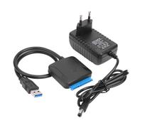 Câble adaptateur de disque dur USB 3.0 SATA III vers USB 3.0 pour disque dur UASP, câble adaptateur de disque dur SSD 2,5""/1,8""/2,5/3,5"", compatible UASP avec alimentation DC 12V (Cable+Charger)