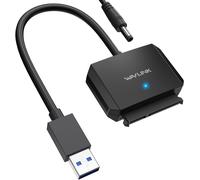 Câble Adaptateur de Disque Dur USB 3.0 vers SATA III,connecteur de Disque Dur Externe pour HDD/SSD 2,5""/3,5"",convertisseur SATA vers USB A 5Gbps,Adaptateur d'alimentation Inclus