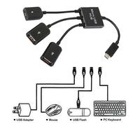Câble adaptateur de Port Micro OTG USB 3 en 1, câble de Conversion de e jeu souris pour tablette Android PC lecteur de carte Flash USB