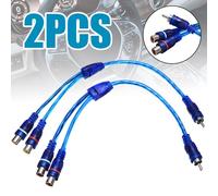 Câble adaptateur de séparateur de voiture de 30cm, câble Audio de micro RCA de Type Y 1 mâle à 2 femelles câble en cuivre sans oxygène pour l'audio de la maison de voiture 2 pièces