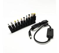 Câble adaptateur de type C mâle vers mâle 5,5 x 2,1 mm avec 10 adaptateurs interchangeables 5 V 9 V 12 V 15 V 20 V réglable
