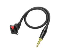 Câble adaptateur de type D 6,35 mm 1/4"" vers 6,35 mm mono mâle 6,35 mm femelle vers fiche TS 6,35 mm avec haut-parleur plaqué or - Câble d'extension pour casque - 0,5 m