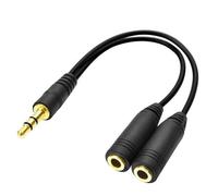 Cable Adaptateur dédoubleur prise jack 3.5 mm mâle femelle Audio Couleur Noir - Marque Yuan Yuan