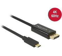 Câble adaptateur Delock USB-C® / DisplayPort USB-C® mâle, Fiche mâle DisplayPort 1.00 m noir 85255 contacts dorés Câble