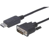 Câble adaptateur Digitus DisplayPort / DVI Fiche mâle DisplayPort, Fiche mâle DVI-D 24+1 pôles 2.00 m noir DB-340301-020-S rond
