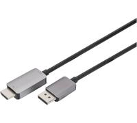 Câble adaptateur Digitus DisplayPort Fiche mâle DisplayPort, Fiche mâle HDMI-A 1.8 m noir DB-340305-018-S 8K UHD, blindage triple, flexible, sans halogène
