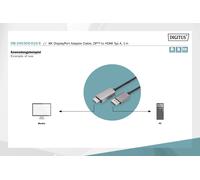 Câble adaptateur Digitus DisplayPort Fiche mâle DisplayPort, Fiche mâle HDMI-A 1 m noir DB-340305-010-S 8K UHD, blindage triple