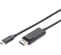 Câble adaptateur Digitus USB-C® / HDMI USB-C® mâle, Fiche mâle HDMI-A 2.00 m noir AK-300330-020-S blindé, blindage double Câble