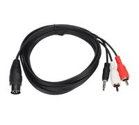 CâBle Adaptateur Din 8 Broches Vers 3,5 Mm 2 Rca MâLe Vers MâLe Grand Cordon Adaptateur Sonore Din Pour Amplificateur RéCepteur Caisson De Basses 5,9 Pieds