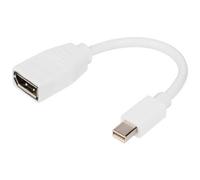 Adaptateur Digitus Fiche mâle DisplayPort, Fiche mâle Mini DisplayPort 0.15 m blanc DB-340405-001-W Câble DisplayPort
