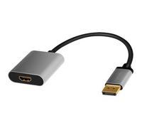 LogiLink Adaptateur vidéo CDA0108 DisplayPort 1.2 mâle vers HDMI 1.3 femelle 4K/60Hz 0,15 m Noir/Gris