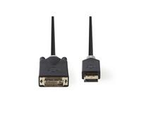 - Câble adaptateur - DisplayPort (M) pour DVI-D (M) - 2 m - moulé, rond, vis moletées, support 1080p - anthracite