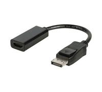 - Câble adaptateur - DisplayPort mâle pour HDMI femelle - 20 cm - noir - rond