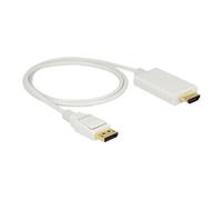 Delock - Câble adaptateur - DisplayPort mâle pour HDMI mâle - 1 m - triple paire torsadée blindée - blanc - passif