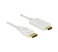 - Câble adaptateur - DisplayPort mâle pour HDMI mâle - 3 m - triple blindage - blanc - passif, support 4K