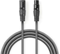 Câble adaptateur DMX | XLR 3 broches mâle | XLR 3 broches femelle | Nickelé | 15,0 m | Rond | PVC | Gris foncé | Boîte cadeau