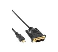 InLine 17474P Câble HDMI Mini HDMI C Mâle vers DVI 18 + 1 Câble 0,5 m Noir avec Contacts plaqué Or