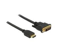 DeLock Câble de raccordement 85654 – HDMI-A mâle vers DVI-D 24+1 mâle, 2 m noir, blindage triple