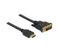 DeLock Câble HDMI/DVI 85655 – HDMI-A mâle, DVI-D 24+1, 3 m noir, blindage triple, contacts dorés