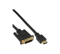- Câble adaptateur - DVI-D mâle pour HDMI mâle - 30 cm - blindé - noir - vis moletées
