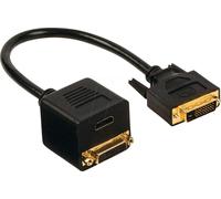 Câble adaptateur DVI Nedis, 0,2 m, noir [DVI-D 24 + 1 pôle mâle - DVI-D 24 + 1 pôle femelle + sortie HDMI]