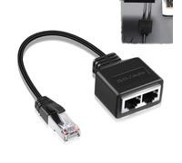 Câble Adaptateur Ethernet,Adaptateur Répartiteur RJ45,Répartiteur Ethernet RJ45 1 vers 2,RJ45 Mâle vers Femelle Double Adaptateur,Doubleur RJ45,pour la Connexion Haut Débit du Bureau à Domicile,Noir