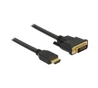 DeLock Câble adaptateur 85652 – HDMI-A ↔ DVI-D 24+1, blindage triple, contacts dorés, 1 m noir