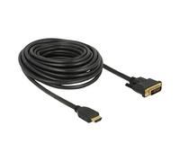 Delock - Câble adaptateur - HDMI mâle pour DVI-D mâle - 10 m - triple blindage - noir - vis moletées