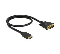 DeLock Câble HDMI/DVI 85651 – HDMI-A–DVI-D 24+1, 0,5 m noir, blindage triple, contacts dorés