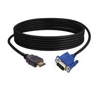 Câble adaptateur HDMI mâle vers VGA HD 15 mâle 15 broches, connecteur plaqué or 6ft 1.8M 1080P