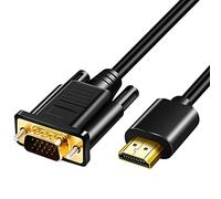 Câble adaptateur HDMI vers VGA en plaqué or, 1080p - pour ordinateur de bureau, projecteur, HDTV, Raspberry Pi, Roku, Xbox (10 m)