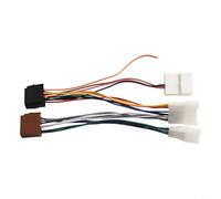 Câble adaptateur ISO 16 broches pour autoradio avec télécommande au volant, fiche ABS noire pour interface audio de véhicule, câble de rechange facile à installer pour connexion autoradio