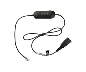 Câble Adaptateur Jabra GN1200 Universel QD vers RJ-10, 0.8m, STD, Noir, avec 8 Niveaux de Volume Microphone, Bluetooth, Ref: 88001-99