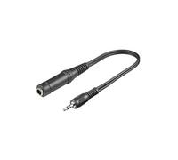 Goobay Adaptateur de casque 50470 – Mâle 3,5 mm vers Femelle 6,35 mm, Noir, câble 0,2 m