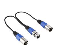 Câble adaptateur Jack femelle vers double prise mâle 0.3 m, cordon d'extension Audio pour Microphone XLR