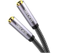 Câble adaptateur jack stéréo 3,5 mm avec double prise jack TRRS 3,5 mm et rallonge auxiliaire pour casque - Série Top (15 cm)