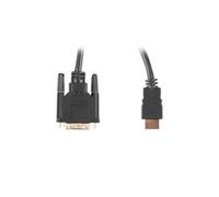 Câble adaptateur Lanberg HDMI(M) - DVI-D(M)(24+1) 3m Dual Link contacts plaqués or 4K 30 Hz noir