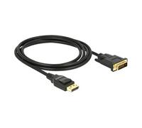 DeLOCK Câble DisplayPort vers DVI-D 85313 - 2 m, mâle/mâle, 1920×1080, contacts dorés, noir