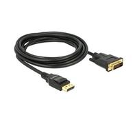 DeLock Câble adaptateur DisplayPort (M) vers DVI‑D (M) – 1.2a, liaison simple, 3 m noir