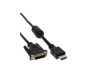 - Câble adaptateur - liaison simple - HDMI mâle pour DVI-D mâle - 5 m - noir