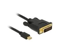 Delock - Câble adaptateur - liaison simple - Mini DisplayPort (M) pour DVI-D (M) - DisplayPort 1.1 - 50 cm - passif, vis moletées - noir