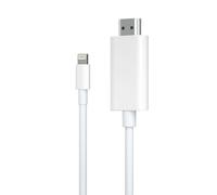 Câble adaptateur Lightning vers HDMI HD 1080p pour la duplication d'écran iPhone/iPad. Compatible iOS 11.0 et versions ultérieures.