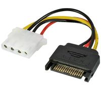 Câble adaptateur LINDY alimentation [1x Alimentation IDE femelle 4 pôles - 1x Alimentation SATA mâle 15 pôles] 0.12 m multicolore