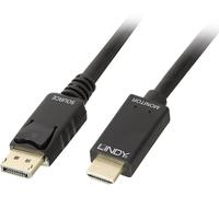 Câble adaptateur LINDY DisplayPort / HDMI Fiche mâle DisplayPort, Fiche mâle HDMI-A 1.00 m noir 36921 Câble DisplayPort