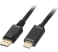 Câble adaptateur LINDY DisplayPort / HDMI Fiche mâle DisplayPort, Fiche mâle HDMI-A 3.00 m noir 36923 Câble DisplayPort